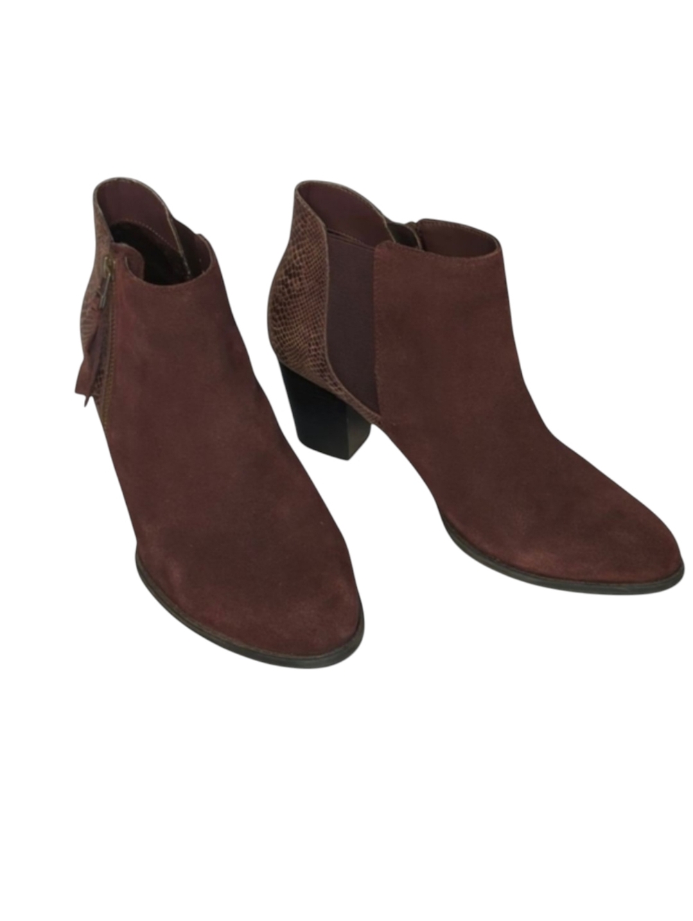Vionic Anne Ankle Boots Java Snake Suede Size 9